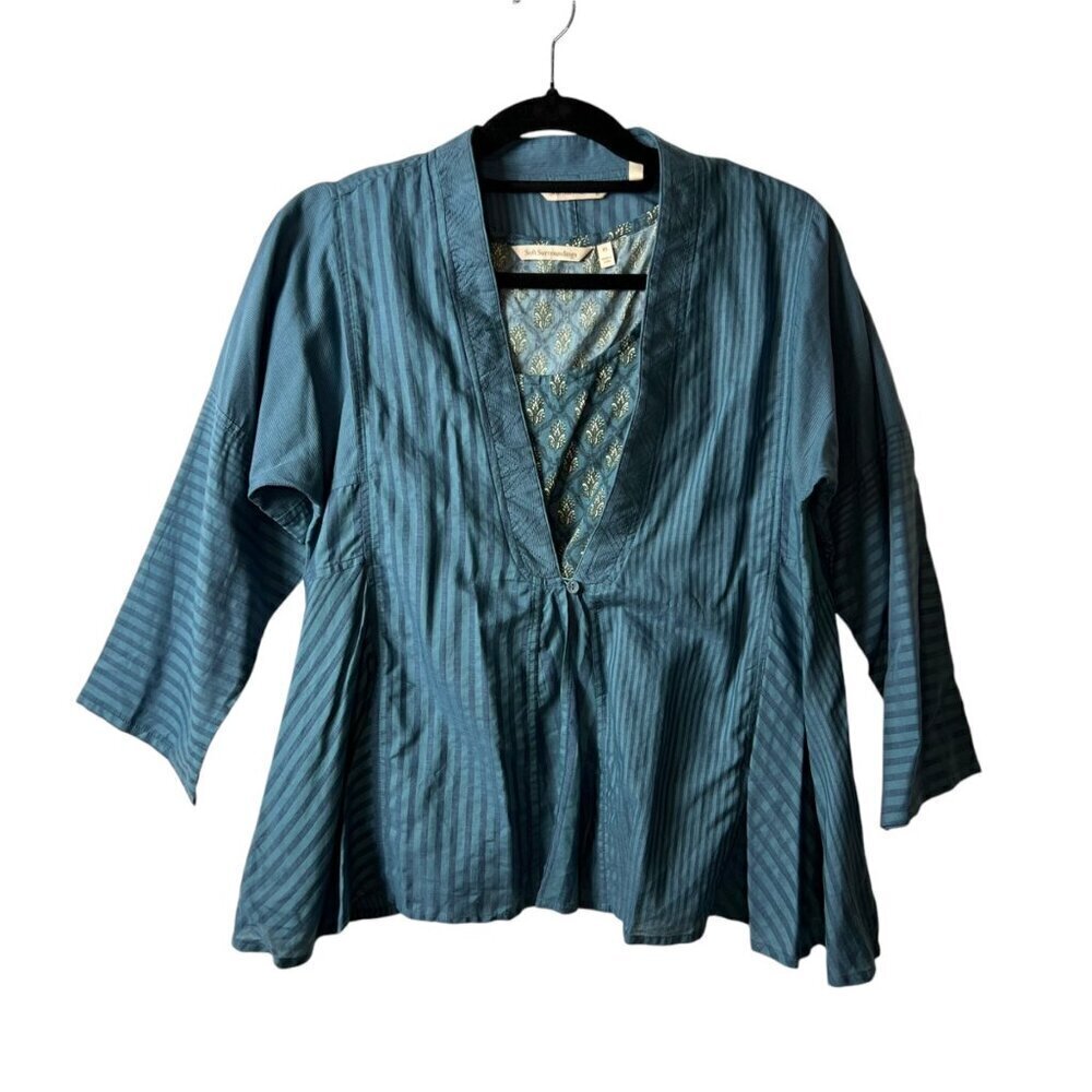 Soft surroundings 2 piece blue top women’s size XS‎